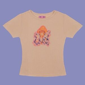 NWOT UNIF bunny shirt size small cream/tan